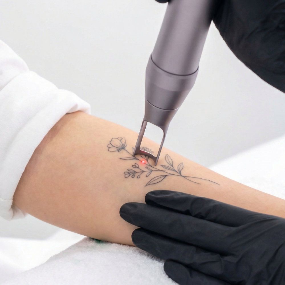 Filigranes Tattoo wird mit Pikolaser behandelt